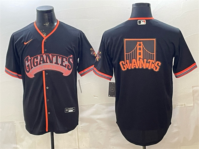 Men's San Francisco Giants Team Big Logo Black 2026 Alternate Stadium Stitched Baseball Jersey